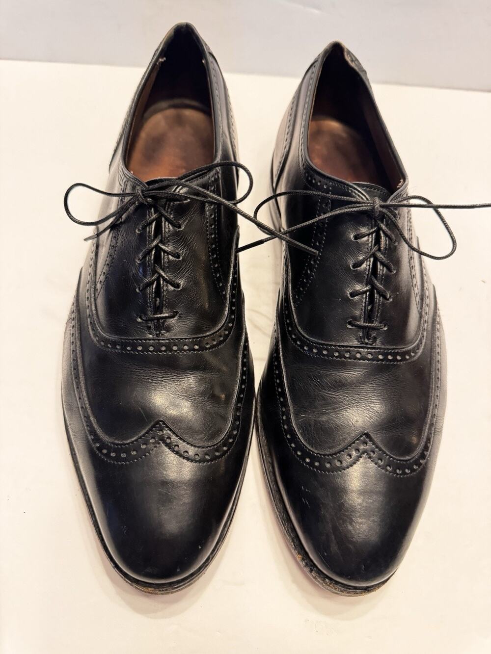 11.5 D Allen Edmonds Marlow 4117 Black Leather Wingtip Oxford Shoes USA
